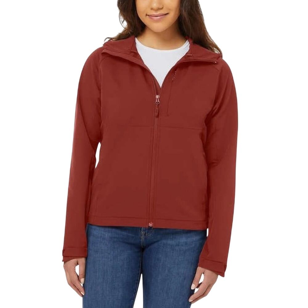 Kirkland Signature Womens Softshell Hoodie Jacket Barn Red Size L